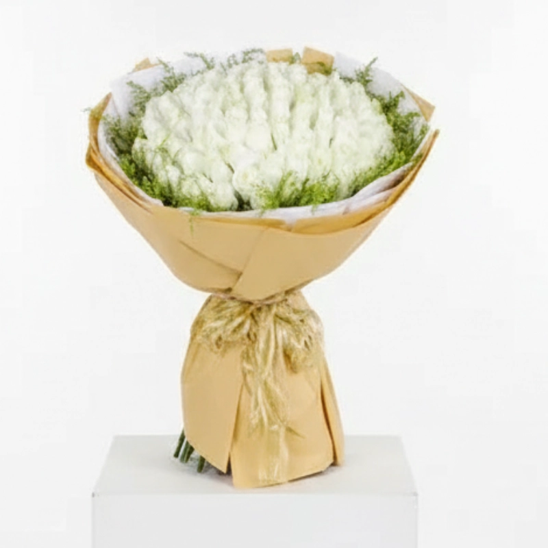 Majestic White Roses Hand Bouquet